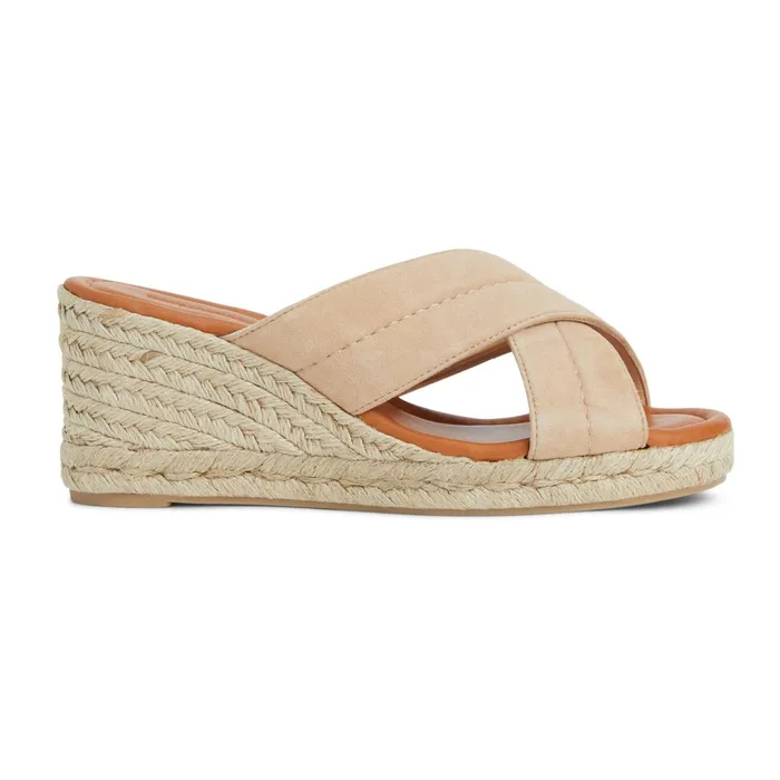 Women Bruno Magli Sandals and Slides EVA Wedge Heel SAND SUEDE
