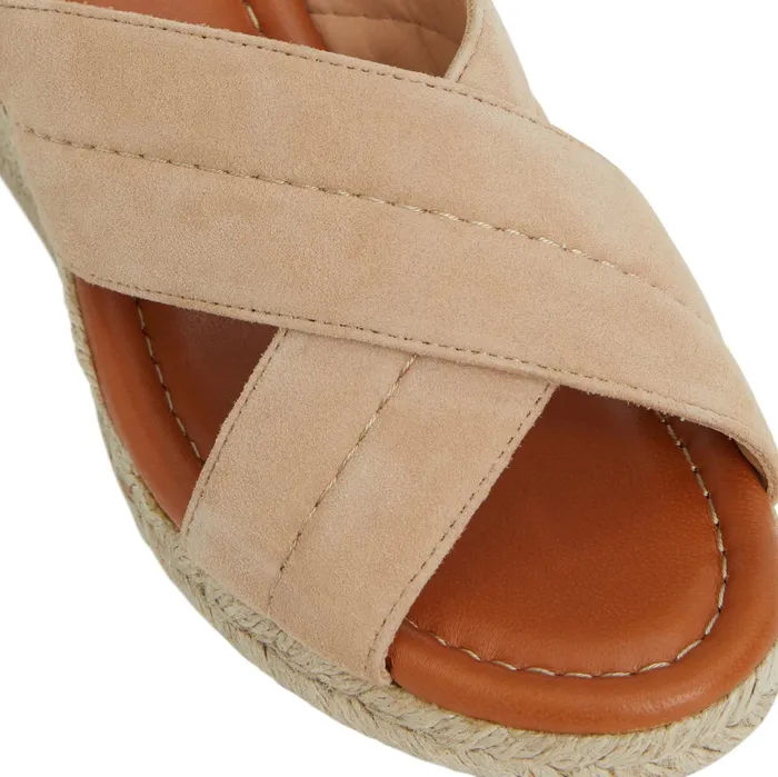 Women Bruno Magli Sandals and Slides EVA Wedge Heel SAND SUEDE