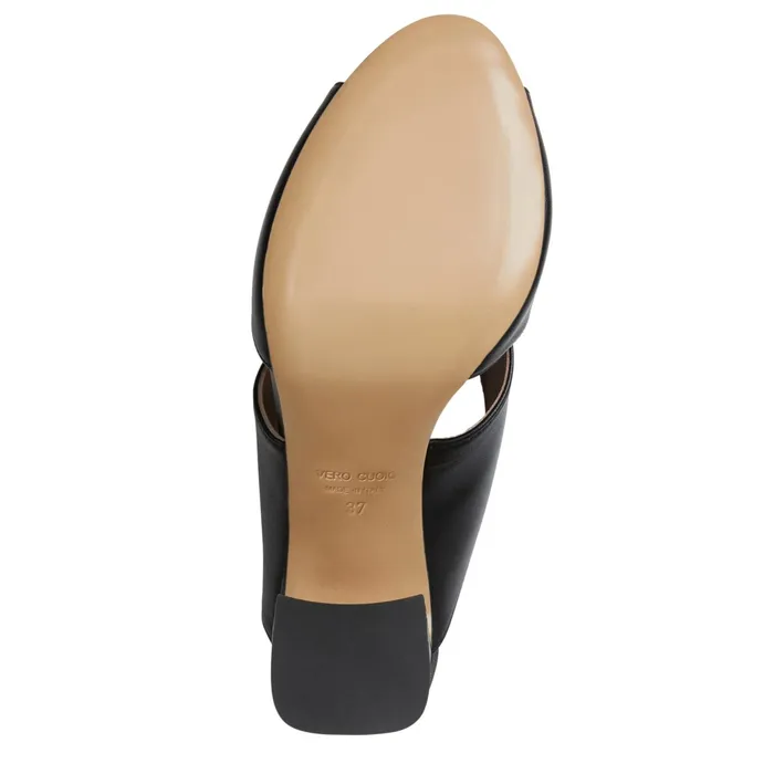 Women Bruno Magli Sandals and Slides FATIMA Cross Band Heel BLACK