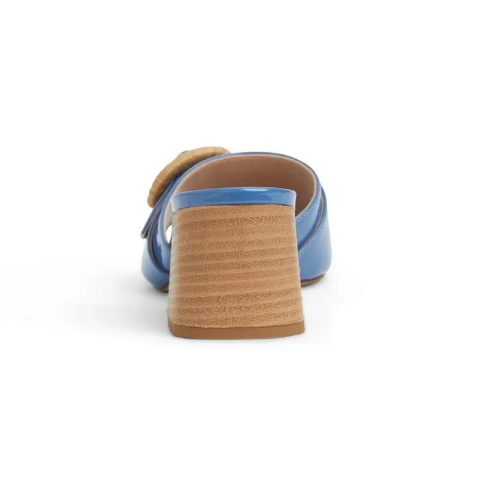 Women Bruno Magli Sandals and Slides PAGE Single Band Sandal BLUE PATENT