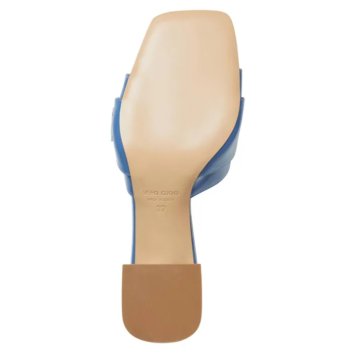 Women Bruno Magli Sandals and Slides PAGE Single Band Sandal BLUE PATENT