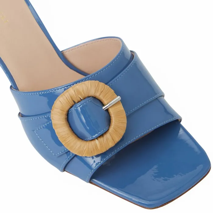 Women Bruno Magli Sandals and Slides PAGE Single Band Sandal BLUE PATENT
