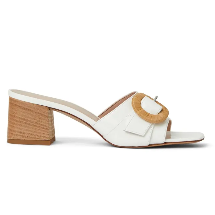 Women Bruno Magli Sandals and Slides PAGE Single Band Sandal WHITE PATENT