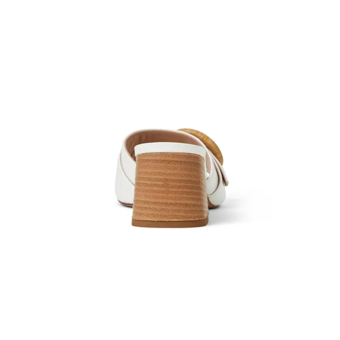 Women Bruno Magli Sandals and Slides PAGE Single Band Sandal WHITE PATENT