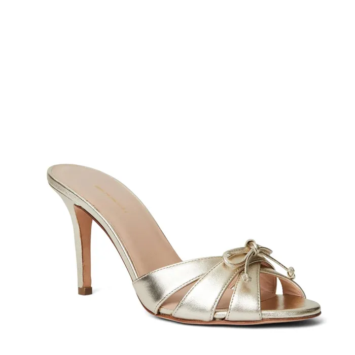 Women Bruno Magli Sandals and Slides PEMA Pump GOLD METALLIC