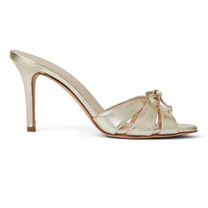 Women Bruno Magli Sandals and Slides PEMA Pump GOLD METALLIC