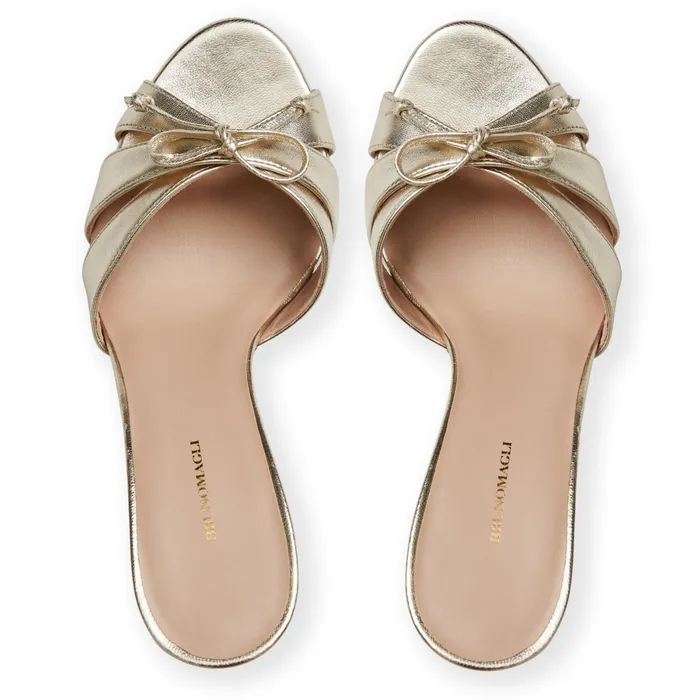 Women Bruno Magli Sandals and Slides PEMA Pump GOLD METALLIC