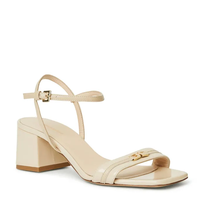 Women Bruno Magli Sandals and Slides PHOEBE Sandal BEIGE PATENT