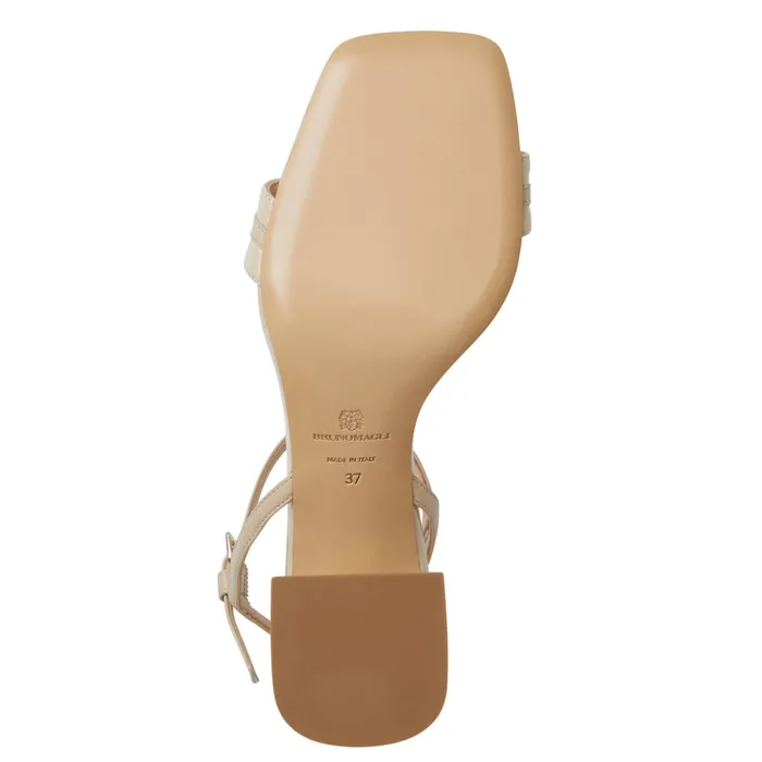 Women Bruno Magli Sandals and Slides PHOEBE Sandal BEIGE PATENT