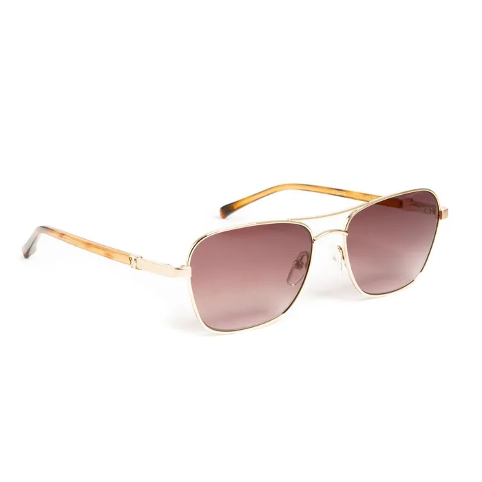 Women Bruno Magli Sunglasses Playa Aviator Sunglasses 8211 Gold Tortoise