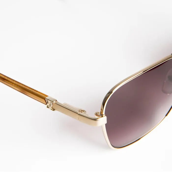 Women Bruno Magli Sunglasses Playa Aviator Sunglasses 8211 Gold Tortoise