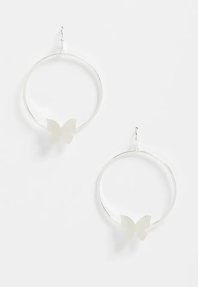 Women Butterfly Hoop Earrings Maurices Jewelry