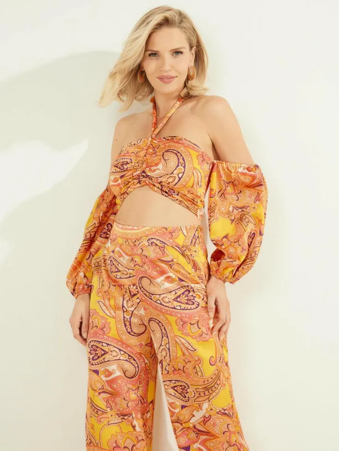 Women Cabo Paisley ColdShoulder Top Cabo Paisley Marciano Tops And Sweaters
