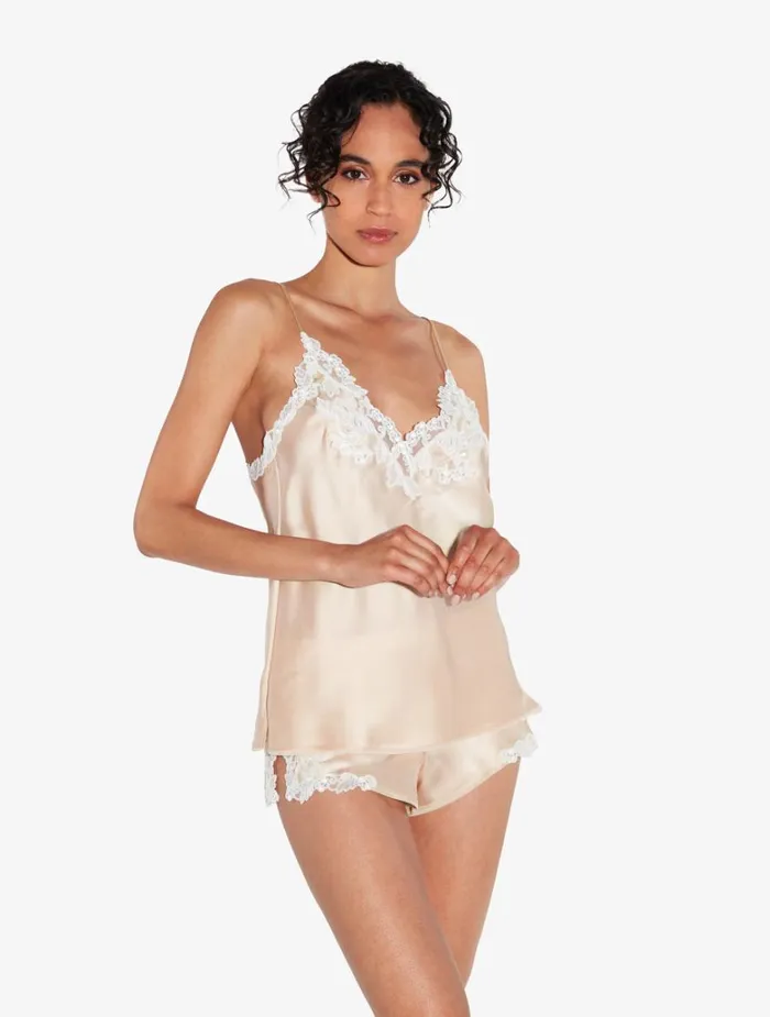 Women Camisoles La Perla Halo Silk Satin Camisole With Frastaglio