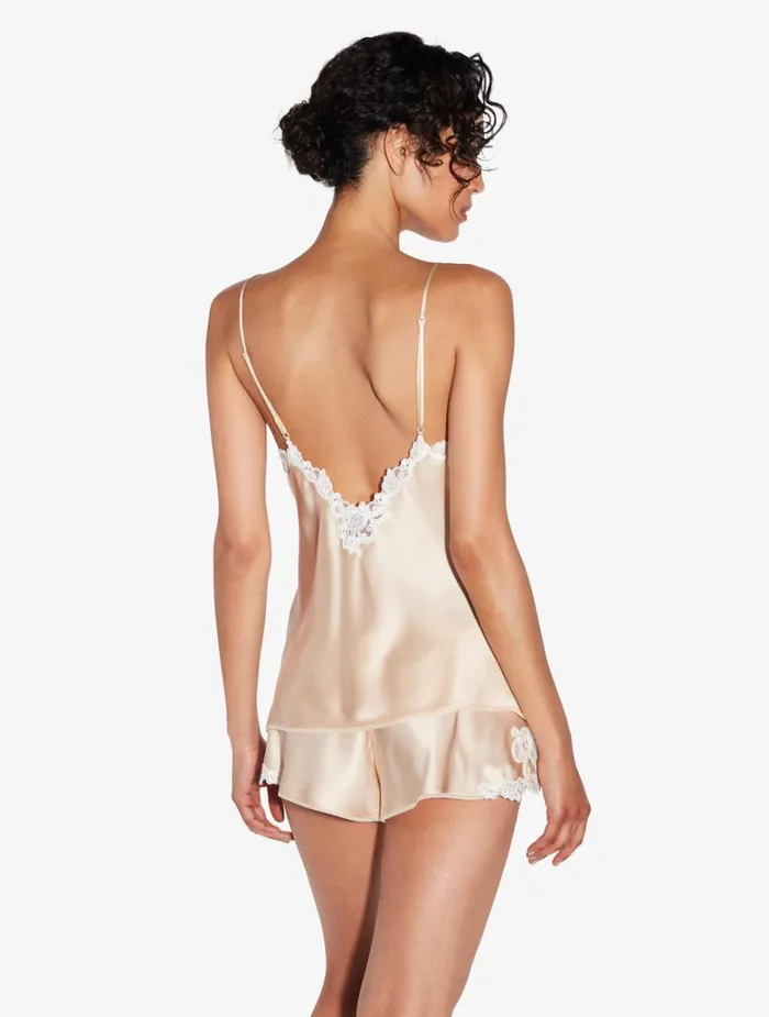 Women Camisoles La Perla Halo Silk Satin Camisole With Frastaglio
