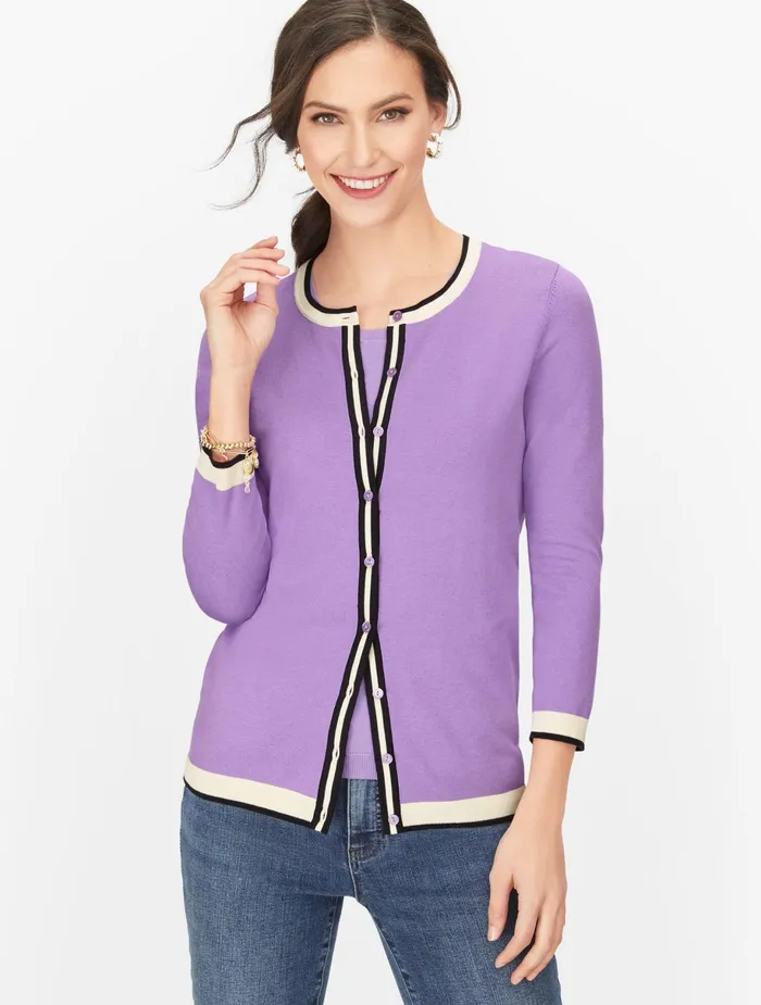 Women Cardigans And Jackets Talbots Charming Cardigan Lavender Multi