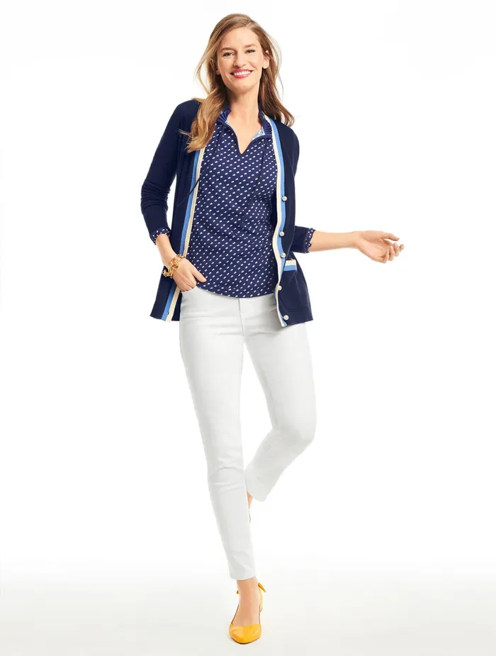 Women Cardigans And Jackets Talbots Super Soft Tipped Cardigan Bright Apple Multi
