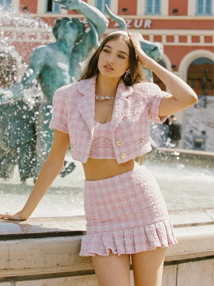 Women Chelsea Tweed Skirt Set Nana Jacqueline Skirts