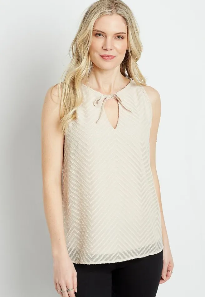 Women Chevron Halter Keyhole Neck Tank Top Maurices Tops