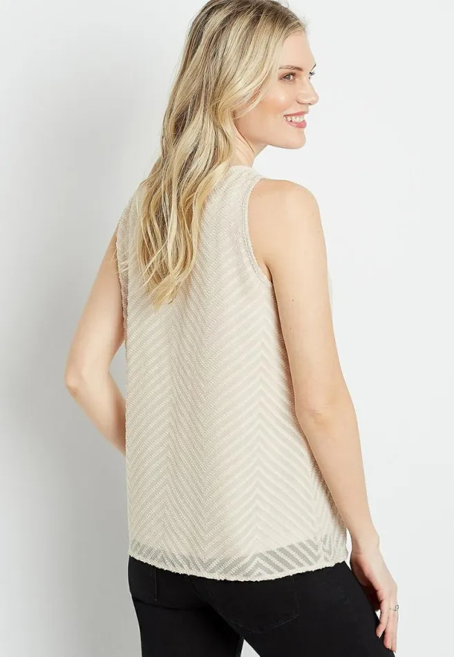 Women Chevron Halter Keyhole Neck Tank Top Maurices Tops