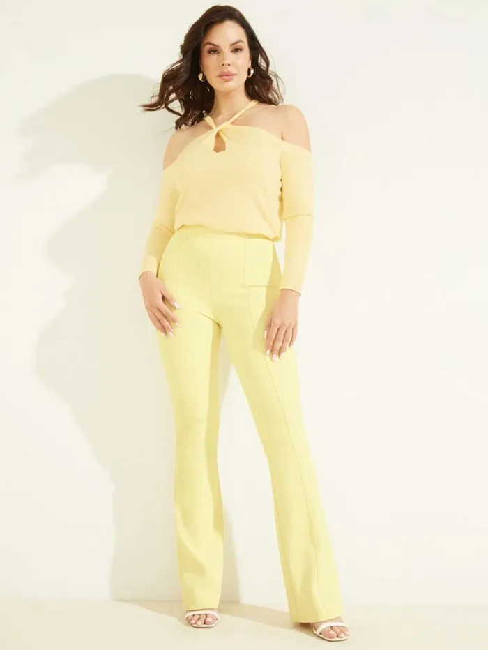 Women Chloe Flared Pant Cornsilk Marciano Bottoms Women Chloe Flared Pant Cornsilk Marciano Bottoms