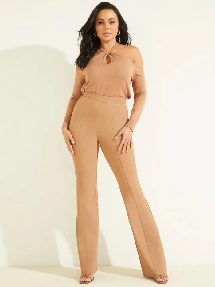 Women Chloe Flared Pant Shiitake Brown Marciano Bottoms Women Chloe Flared Pant Shiitake Brown Marciano Bottoms