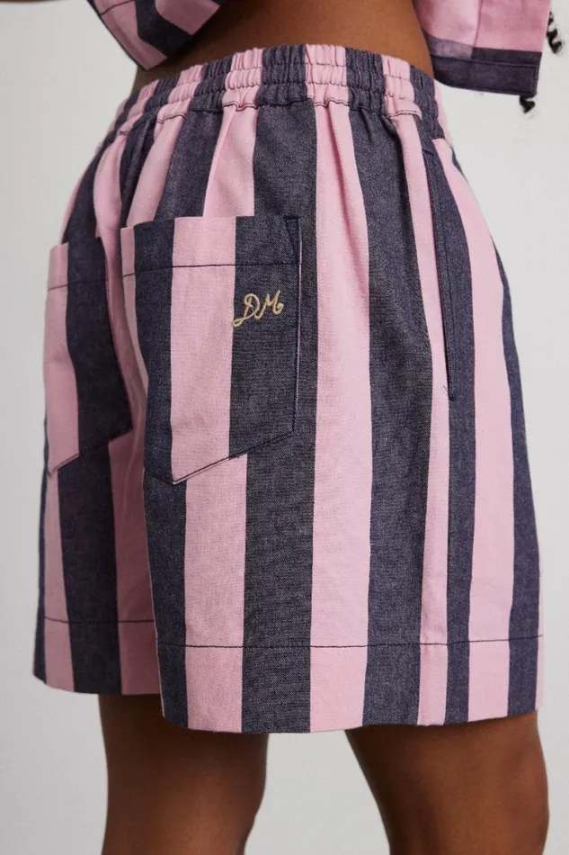 Women Coords Damson Madder Rafe Shorts 8211 Blue Pink Stripe