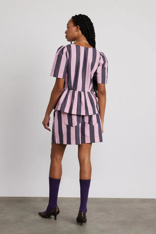 Women Coords Damson Madder Rafe Shorts 8211 Blue Pink Stripe