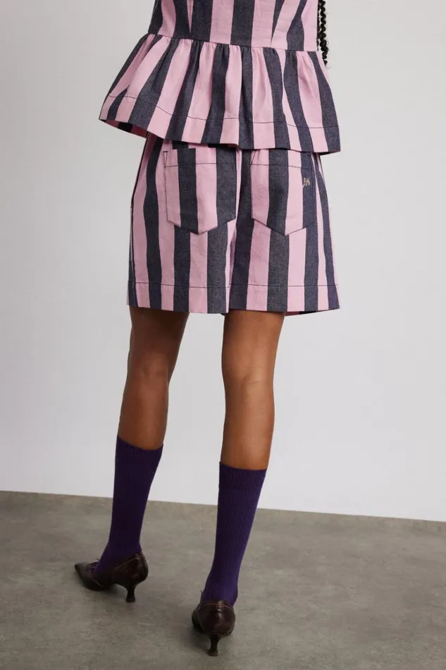 Women Coords Damson Madder Rafe Shorts 8211 Blue Pink Stripe