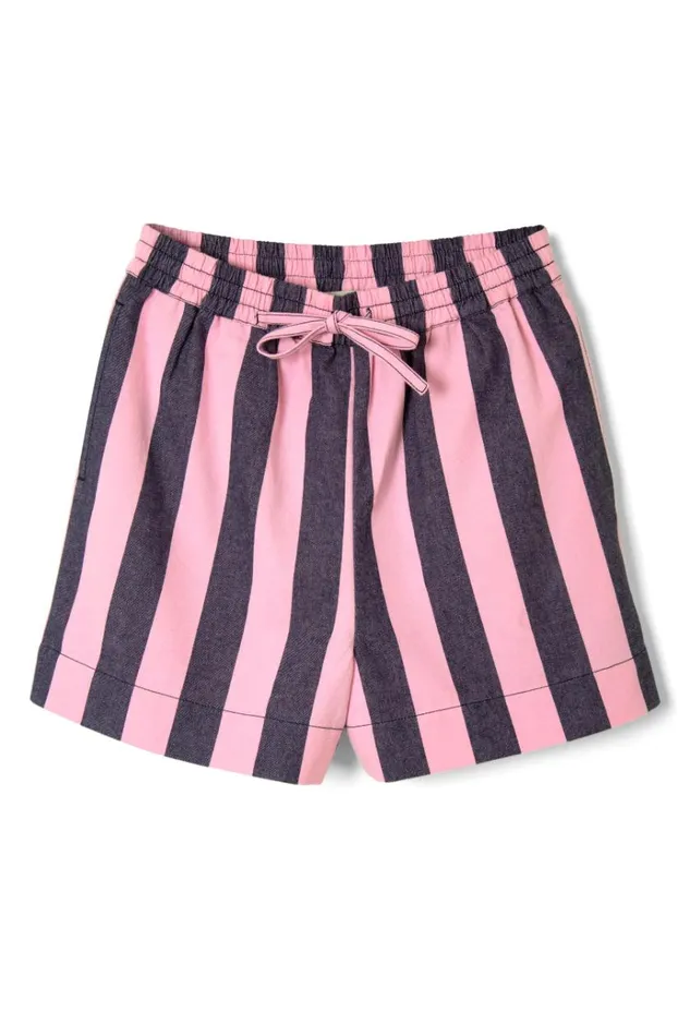 Women Coords Damson Madder Rafe Shorts 8211 Blue Pink Stripe