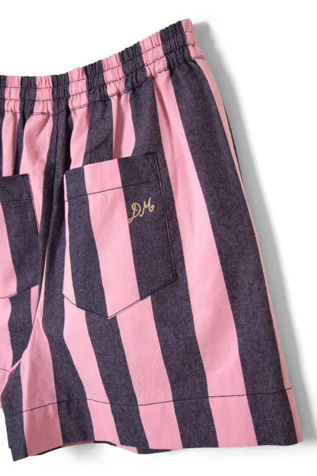 Women Coords Damson Madder Rafe Shorts 8211 Blue Pink Stripe