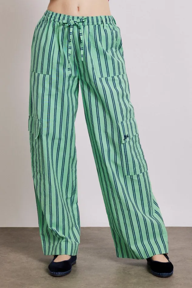 Women Coords Damson Madder Sydney Coastal Cargo Pants 8211 Mint Stripe