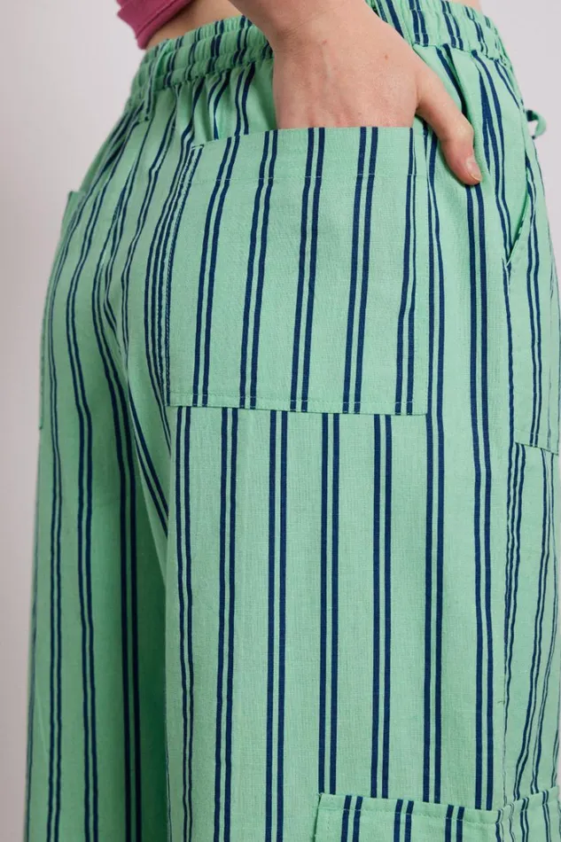 Women Coords Damson Madder Sydney Coastal Cargo Pants 8211 Mint Stripe