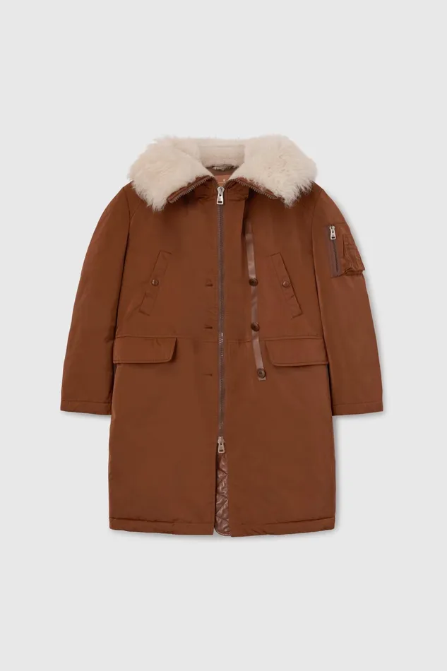 Women Coats and Down Jackets Ermanno Scervino Women039s Brown Parka With Hood Ermanno Scervino Brown Women Coats and Down Jackets Ermanno Scervino Women039s Brown Parka With Hood Ermanno Scervino Brown