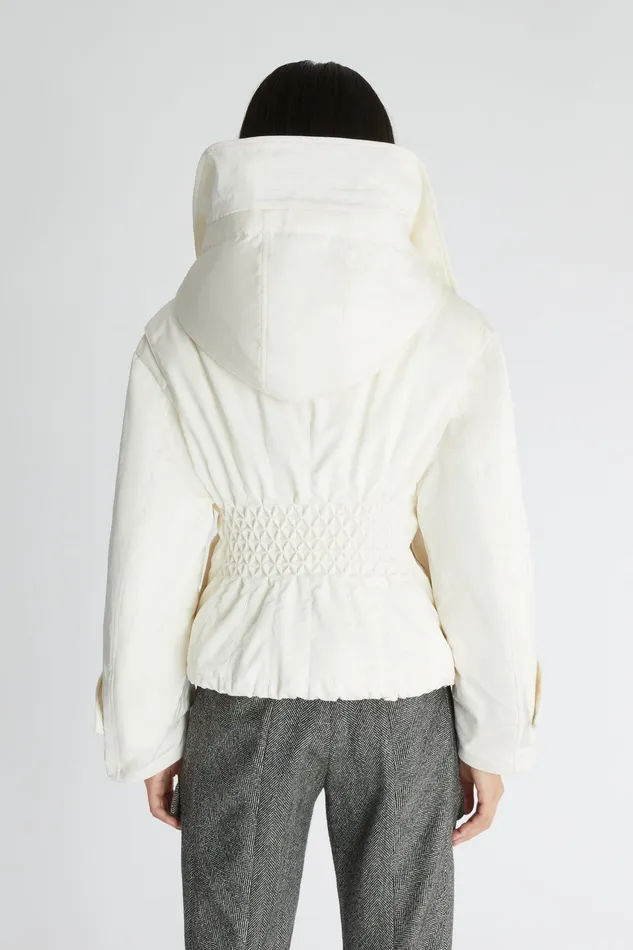Women Coats and Down Jackets Ermanno Scervino Womens Down Jacket With Hood Total White 8211 Ermanno Scervino Beige