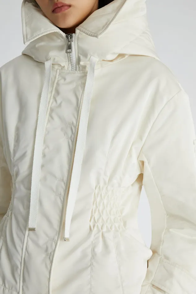 Women Coats and Down Jackets Ermanno Scervino Womens Down Jacket With Hood Total White 8211 Ermanno Scervino Beige