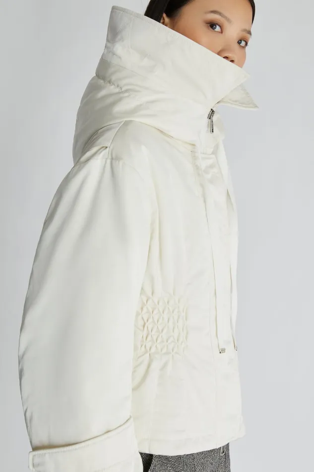 Women Coats and Down Jackets Ermanno Scervino Womens Down Jacket With Hood Total White 8211 Ermanno Scervino Beige