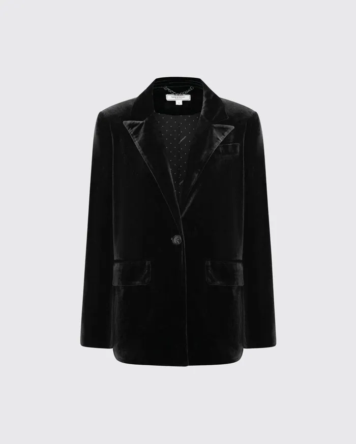 Women Coats and Jackets Belle and Bloom Eternity Velvet Blazer 8211 Black