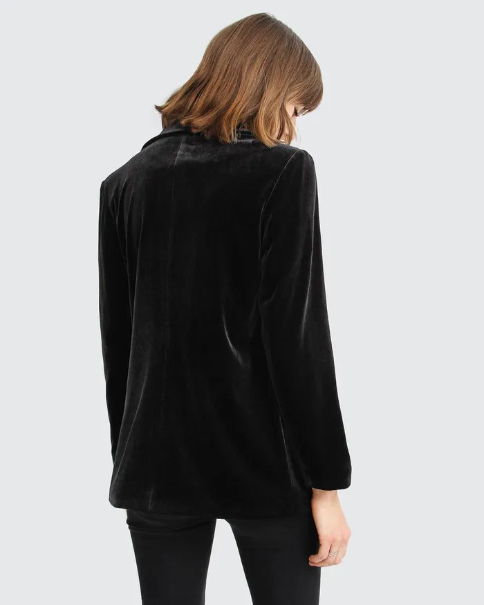 Women Coats and Jackets Belle and Bloom Eternity Velvet Blazer 8211 Black