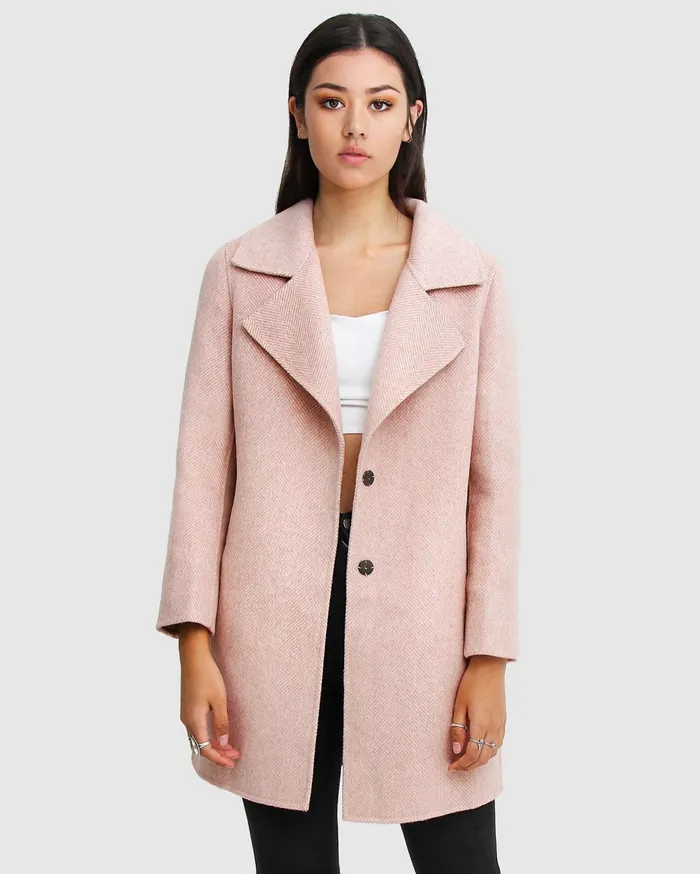 Women Coats and Jackets Belle and Bloom NEW FIT ExBoyfriend Wool Blend Oversized Jacket 8211 Blush
