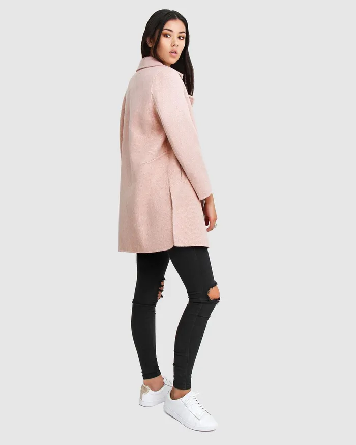 Women Coats and Jackets Belle and Bloom NEW FIT ExBoyfriend Wool Blend Oversized Jacket 8211 Blush