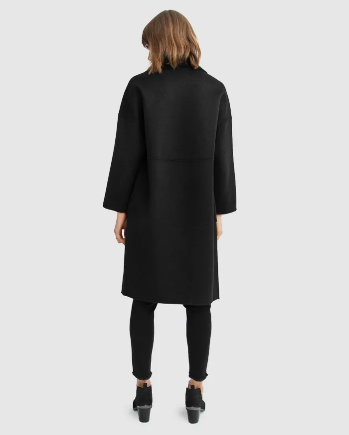 Women Coats and Jackets Belle and Bloom Publisher DoubleBreasted Wool Blend Coat 8211 Black
