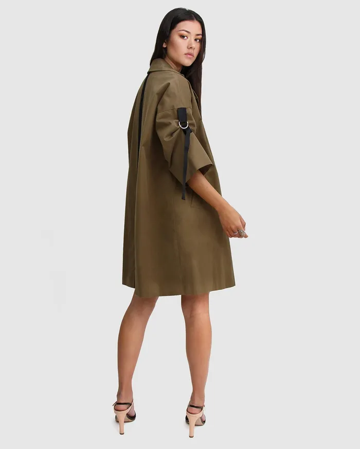 Women Coats and Jackets Belle and Bloom Russian Romance Oversized Trench Coat 8211 Military