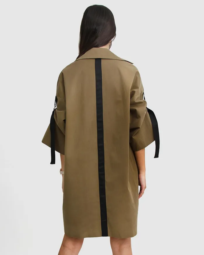 Women Coats and Jackets Belle and Bloom Russian Romance Oversized Trench Coat 8211 Military