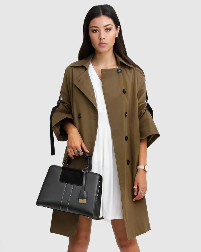 Women Coats and Jackets Belle and Bloom Russian Romance Oversized Trench Coat 8211 Military