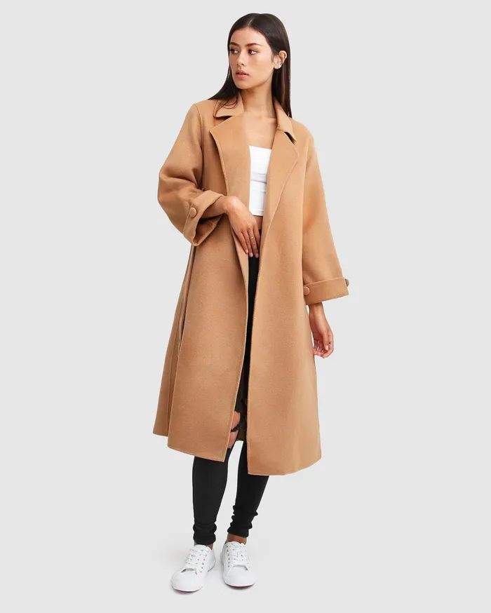 Women Coats and Jackets Belle and Bloom Stay Wild Oversized Wool Coat 8211 Camel