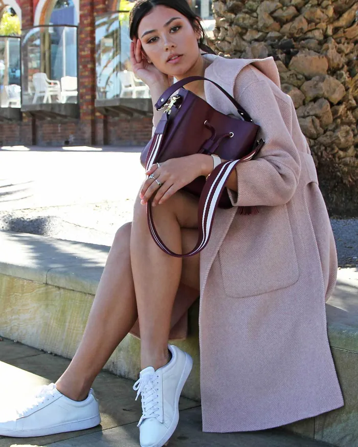 Women Coats and Jackets Belle and Bloom Walk This Way Wool Blend Oversized Coat 8211 Blush Pink