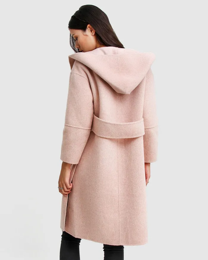 Women Coats and Jackets Belle and Bloom Walk This Way Wool Blend Oversized Coat 8211 Blush Pink