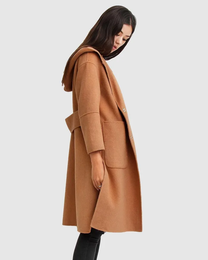Women Coats and Jackets Belle and Bloom Walk This Way Wool Blend Oversized Coat 8211 Camel