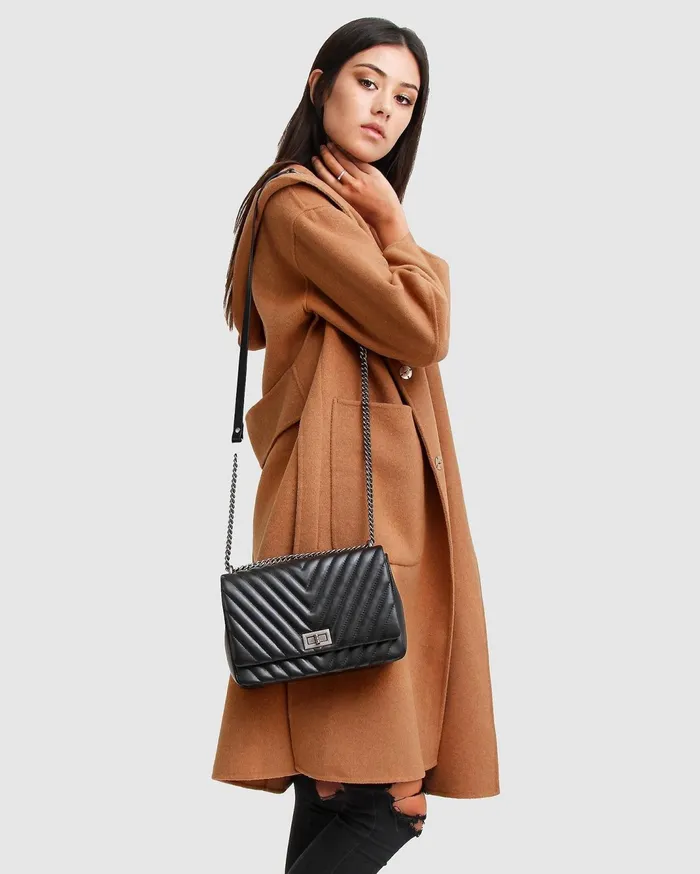 Women Coats and Jackets Belle and Bloom Walk This Way Wool Blend Oversized Coat 8211 Camel